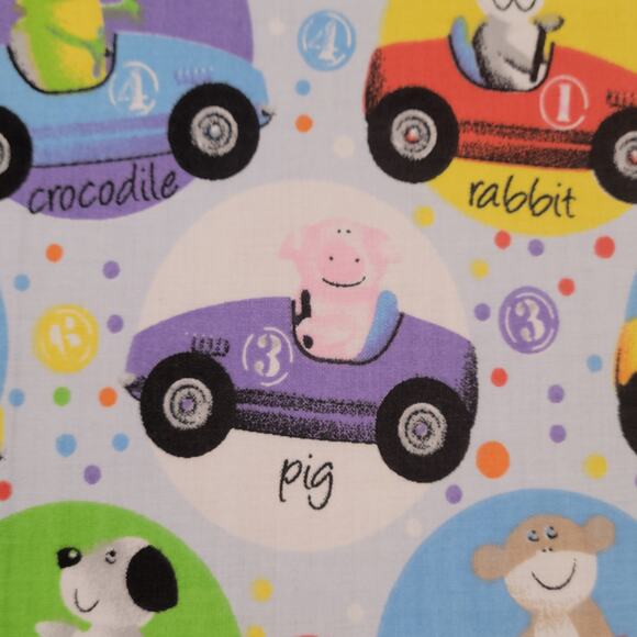 Cotton Fabric Animal Cars Race Print 1 Yd x 44" Kids Sewing Hancock Fabrics - Picture 6 of 13